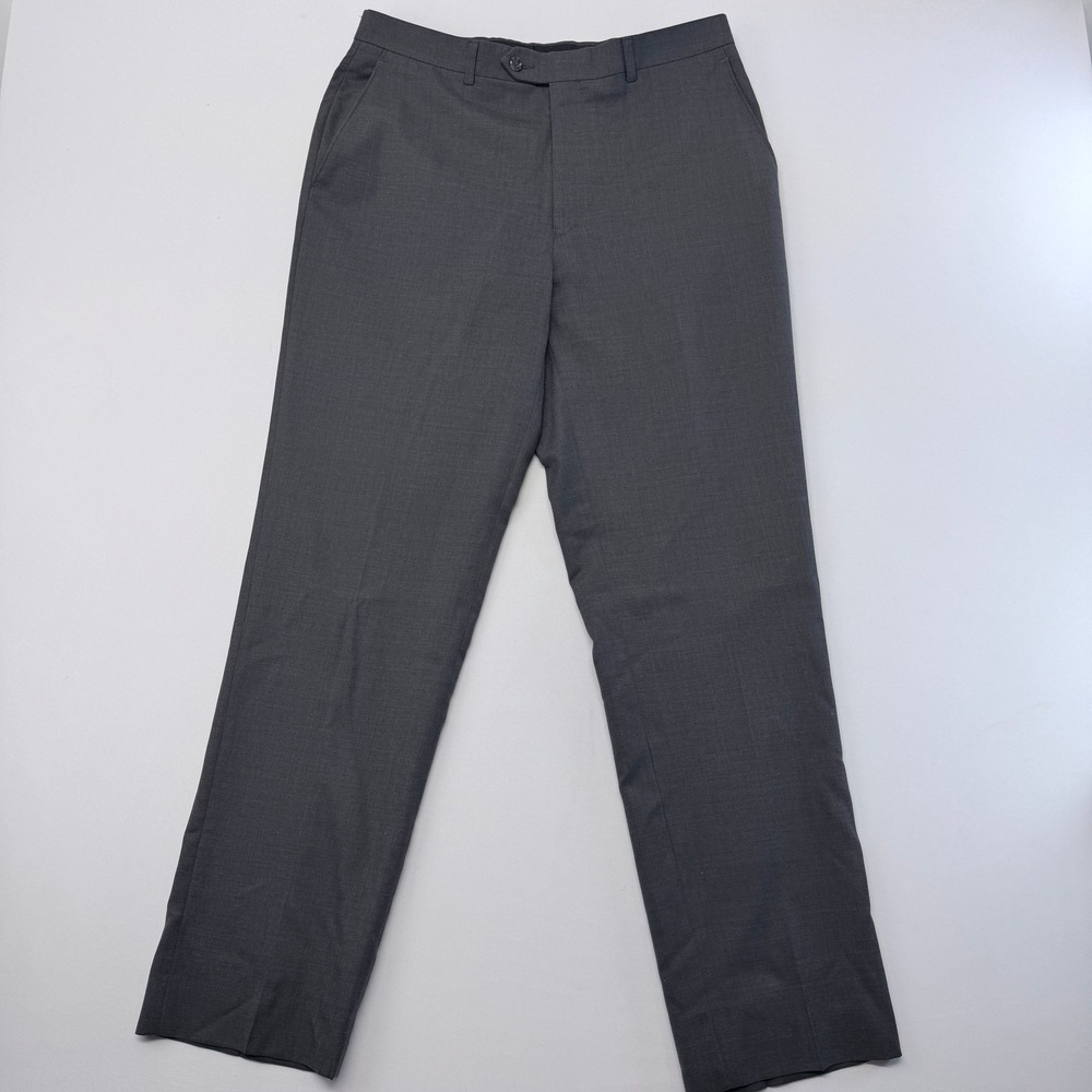 Jos A Bank Travelers Collection Tailored Fit Gray Dress Pants Mens 33x31.5